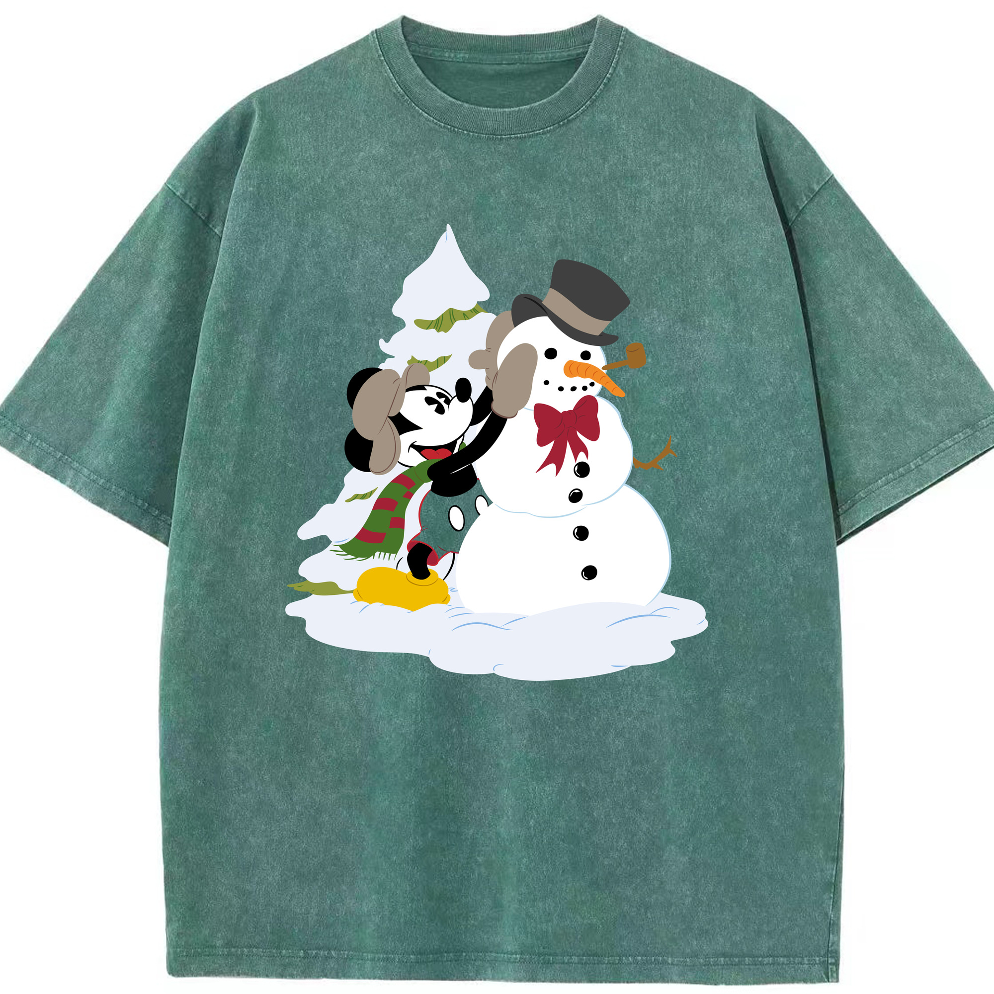 （画像用） ミッキーマウス Mickey Mouse 綿100% ヴィンテージ風 半袖Tシャツ（フロントプリント）